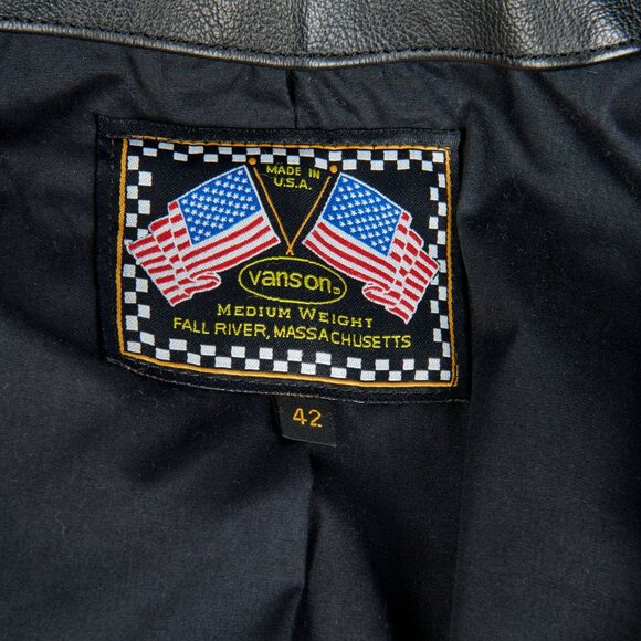 Vanson Men's Black Cafe Racer Jacket Model AR2 FIRE Sz 42 Tailored Worn Once!!! - Picture 14 of 16